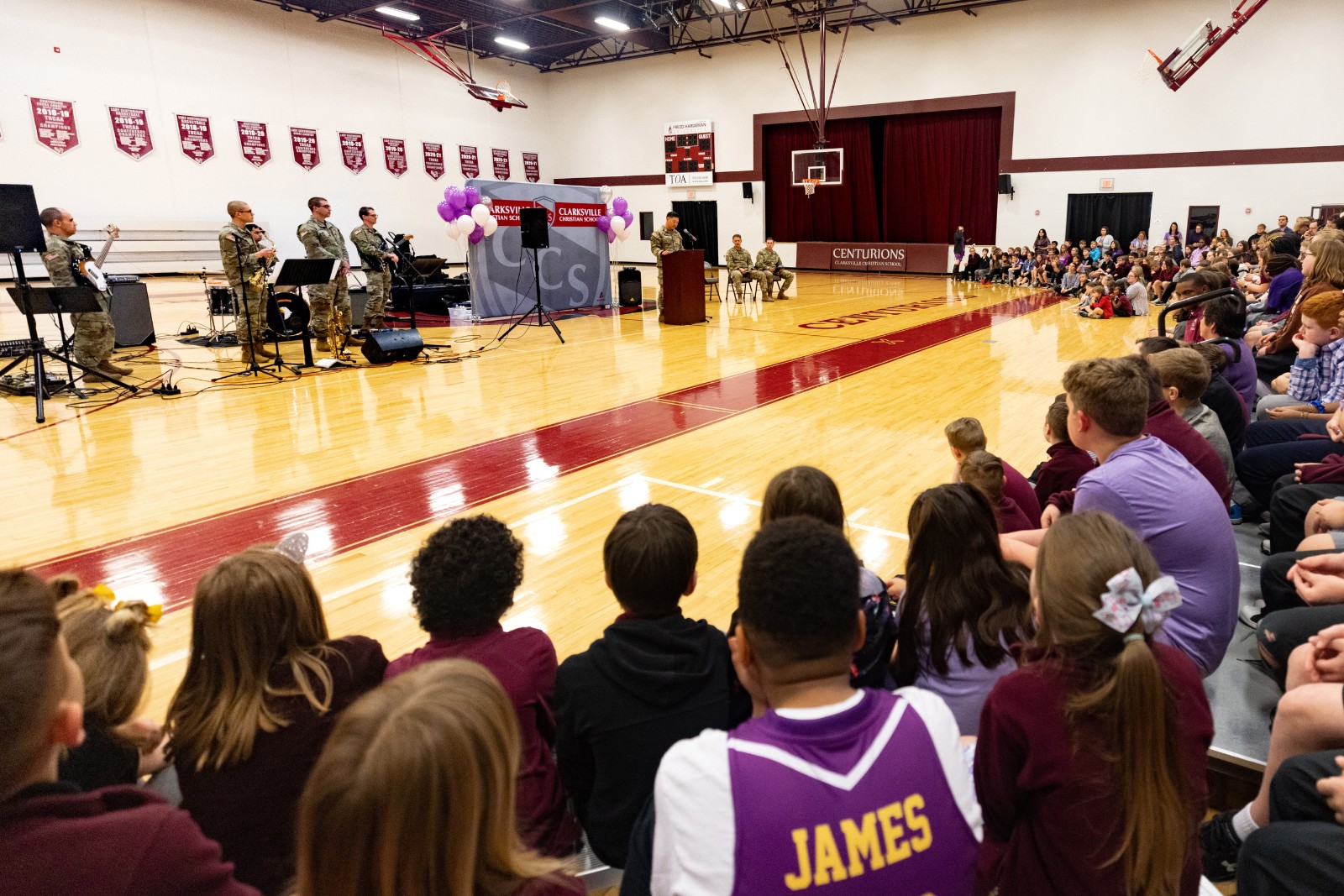 military event in school gym